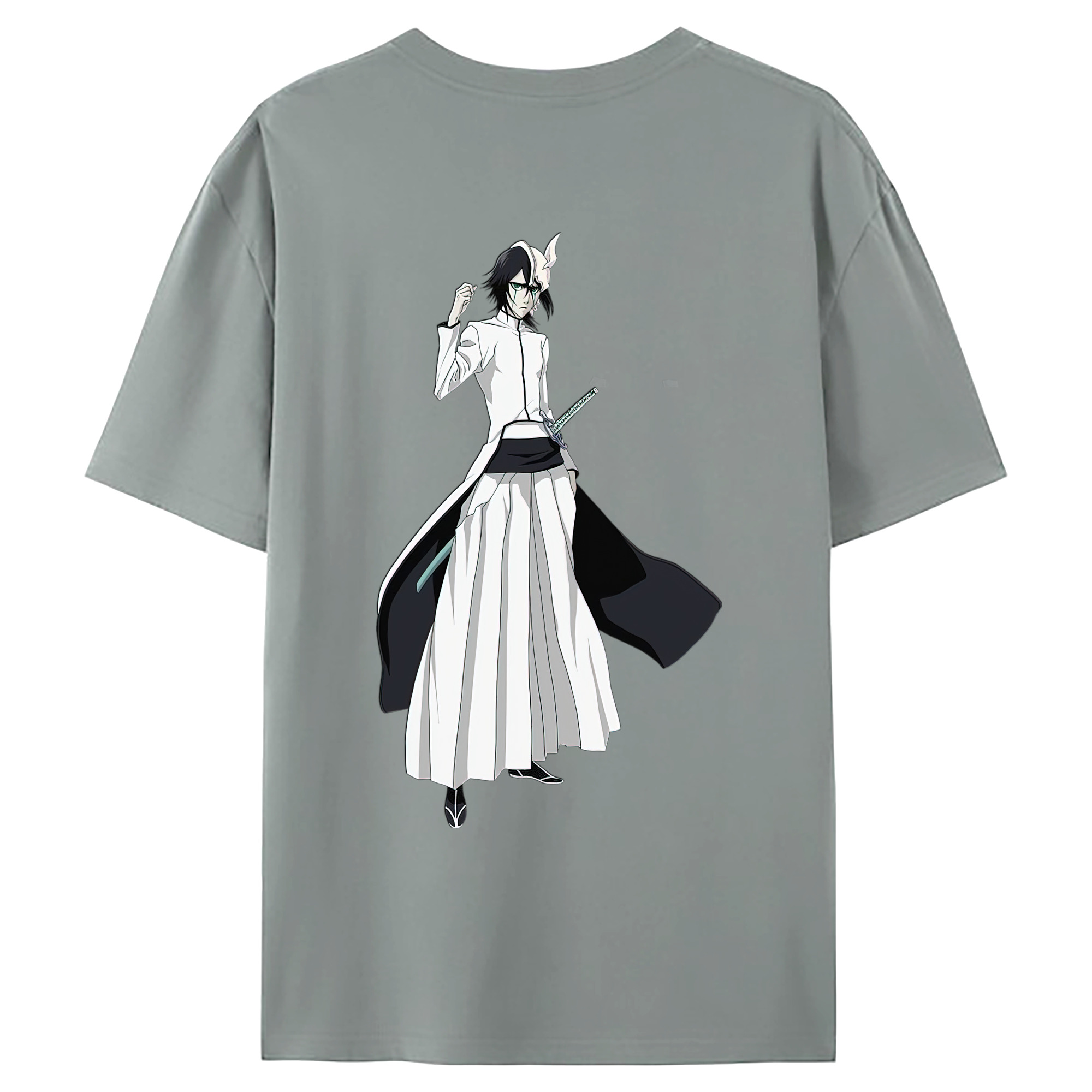 （画像用） ブリーチ ウルキオラ·シファー BLEACH Ulquiorra cifer 綿100％ メンズ半袖Tシャツ（バックプリント） 通気性